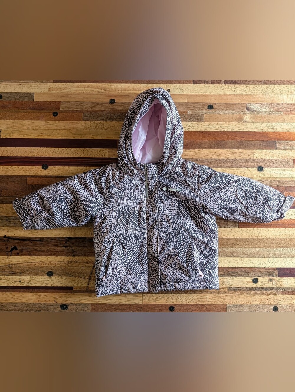 Columbia Girls Black & Pink Hooded Winter Coat